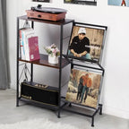3-Tier Record Player Stand with Side Vinyl Display Holders