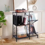 3-Tier Record Player Stand with Side Vinyl Display Holders