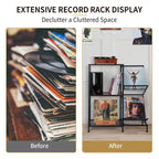 3-Tier Record Player Stand with Side Vinyl Display Holders