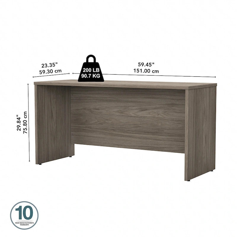 60W x 24D Credenza Desk with Cable Management