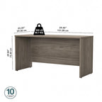 60W x 24D Credenza Desk with Cable Management