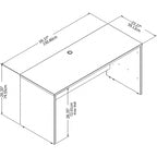 60W x 24D Credenza Desk with Cable Management