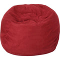 5-Foot Shredded Foam Bean Bag Chair with Removable Microsuede Cover, Lounge Seat for Kids & Adults, Red