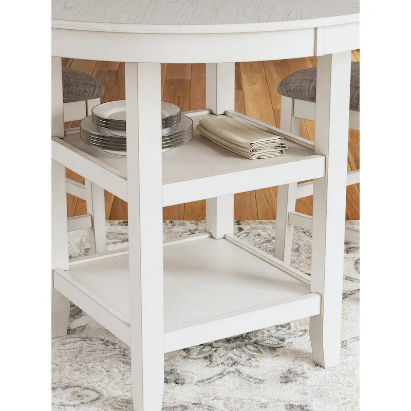 Counter Height Dining Table and Bar Stool Set (Set of 5)