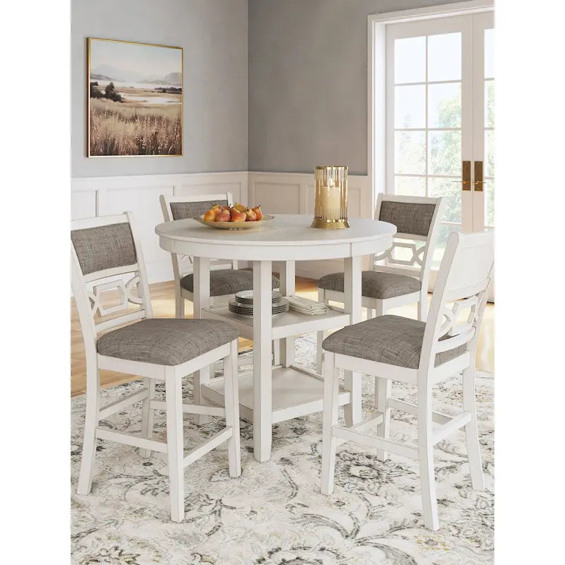 Counter Height Dining Table and Bar Stool Set (Set of 5)