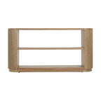 3-Tier Console Table with Fluted Wood Veneer and Open Shelves