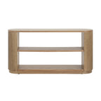 3-Tier Console Table with Fluted Wood Veneer and Open Shelves