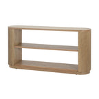 3-Tier Console Table with Fluted Wood Veneer and Open Shelves