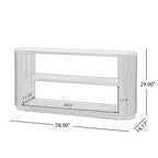 3-Tier Console Table with Fluted Wood Veneer and Open Shelves
