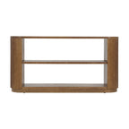 3-Tier Console Table with Fluted Wood Veneer and Open Shelves