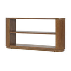 3-Tier Console Table with Fluted Wood Veneer and Open Shelves