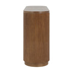3-Tier Console Table with Fluted Wood Veneer and Open Shelves