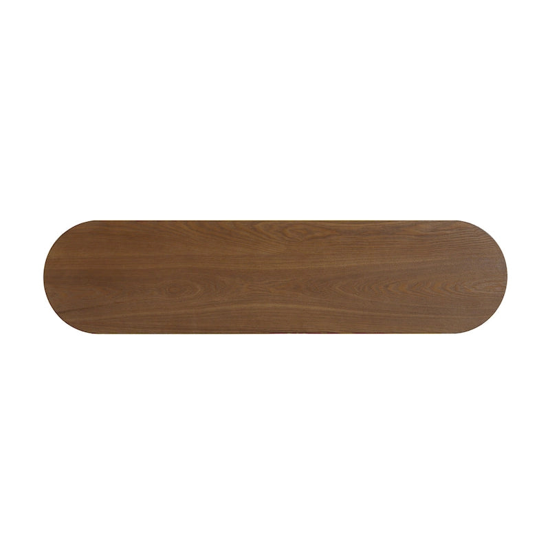 3-Tier Console Table with Fluted Wood Veneer and Open Shelves