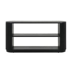 3-Tier Console Table with Fluted Wood Veneer and Open Shelves