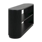 3-Tier Console Table with Fluted Wood Veneer and Open Shelves