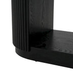 3-Tier Console Table with Fluted Wood Veneer and Open Shelves