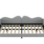 Full Size Upholstered Daybed with Cloud-Shaped Backrest, Sherpa Fabric, No Box Spring Required