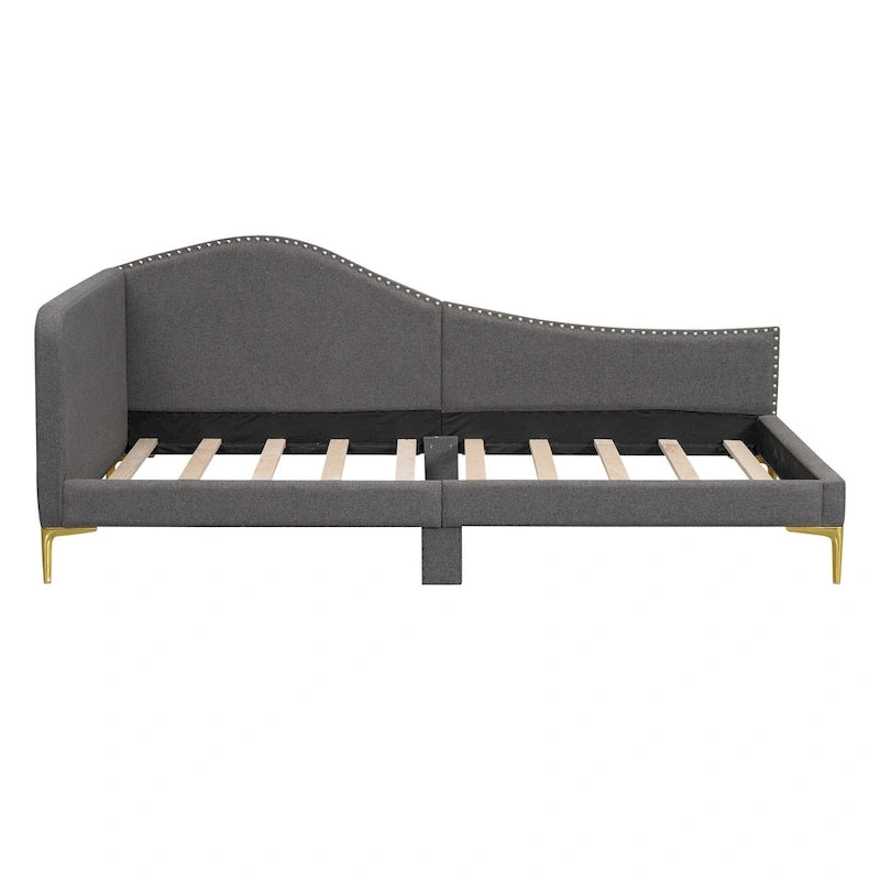 Upholstered Daybed with Headboard and Guardrail