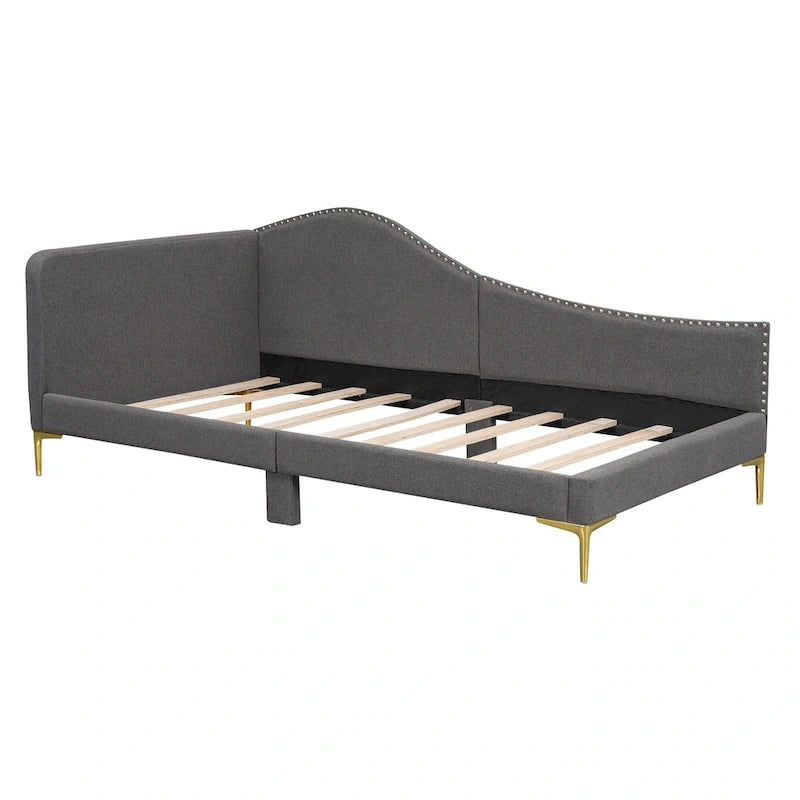Upholstered Daybed with Headboard and Guardrail