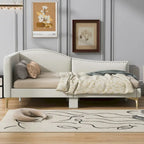 Upholstered Daybed with Headboard and Guardrail