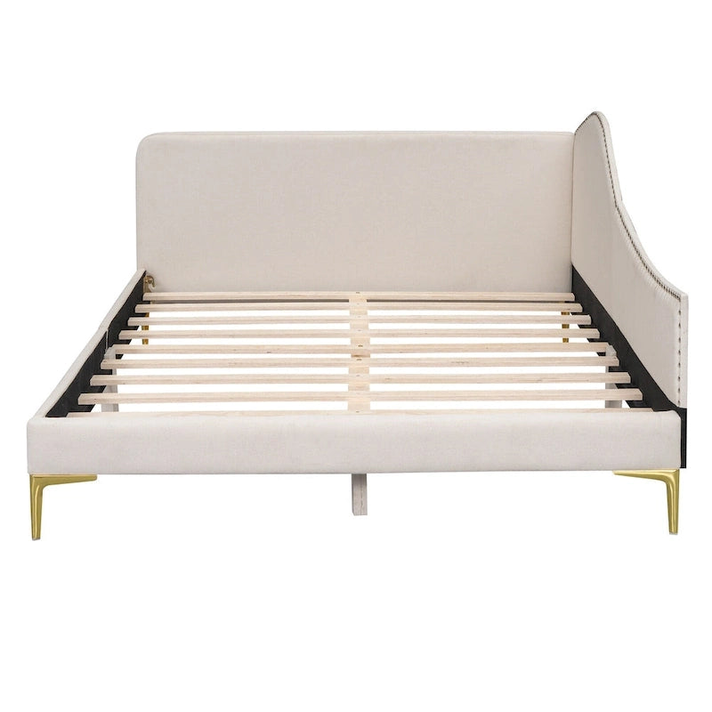 Upholstered Daybed with Headboard and Guardrail