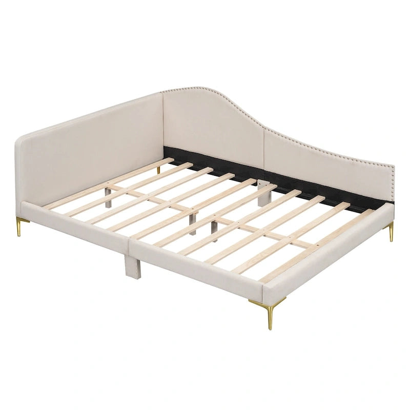 Upholstered Daybed with Headboard and Guardrail