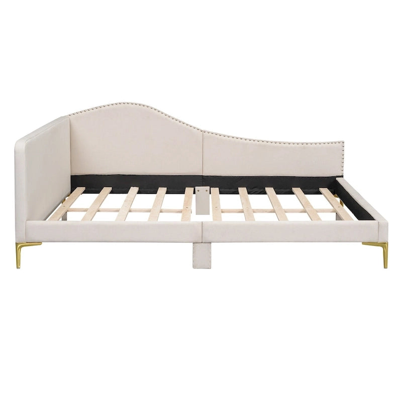 Upholstered Daybed with Headboard and Guardrail