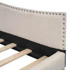 Upholstered Daybed with Headboard and Guardrail
