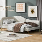 Upholstered Daybed with Headboard and Guardrail