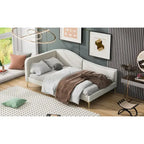 Upholstered Daybed with Headboard and Guardrail