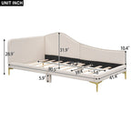 Upholstered Daybed with Headboard and Guardrail