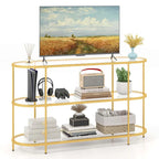 3-Tier TV Stand for TVs up to 65" with Tempered Glass Shelves