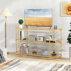 3-Tier TV Stand for TVs up to 65" with Tempered Glass Shelves