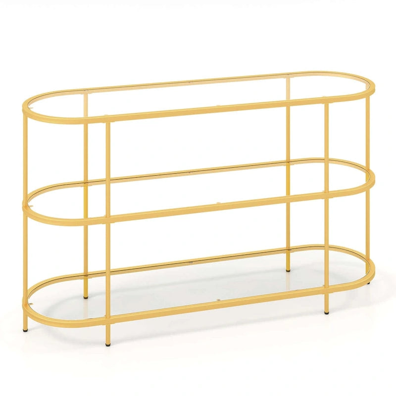 3-Tier TV Stand for TVs up to 65" with Tempered Glass Shelves