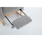 Upholstered Rocking Chair with Solid Wood Base and Side Pocket