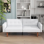 68 in. Twin Size Convertible Sofa Bed with Tufted Adjustable Split Back, 5 Colors - 22.44D x 68.11W x 28.74H