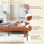 68 in. Twin Size Convertible Sofa Bed with Tufted Adjustable Split Back, 5 Colors - 22.44D x 68.11W x 28.74H