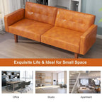 68 in. Twin Size Convertible Sofa Bed with Tufted Adjustable Split Back, 5 Colors - 22.44D x 68.11W x 28.74H