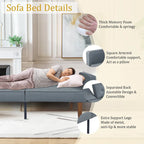 68 in. Twin Size Convertible Sofa Bed with Tufted Adjustable Split Back, 5 Colors - 22.44D x 68.11W x 28.74H