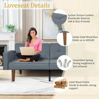 68 in. Twin Size Convertible Sofa Bed with Tufted Adjustable Split Back, 5 Colors - 22.44D x 68.11W x 28.74H