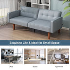 68 in. Twin Size Convertible Sofa Bed with Tufted Adjustable Split Back, 5 Colors - 22.44D x 68.11W x 28.74H