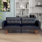 68 in. Twin Size Convertible Sofa Bed with Tufted Adjustable Split Back, 5 Colors - 22.44D x 68.11W x 28.74H