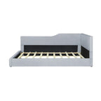 L-Shaped Daybed with Corduroy Upholstery, Solid Frame, 500 lbs Capacity