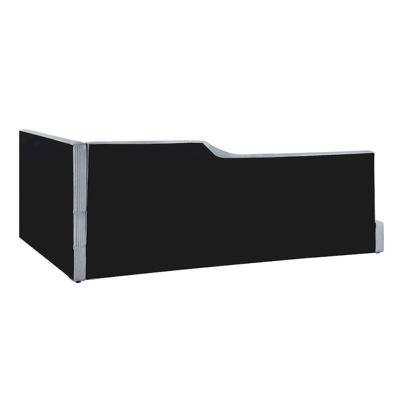 L-Shaped Daybed with Corduroy Upholstery, Solid Frame, 500 lbs Capacity