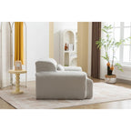 Beige Tufted Accent Chair with High-Density Foam Cushion for Living Room