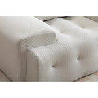 Beige Tufted Accent Chair with High-Density Foam Cushion for Living Room