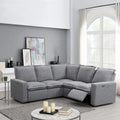 L-Shaped Power Recliner Sofa, 2-Seat Section, Linen Fabric