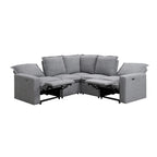 L-Shaped Power Recliner Sofa, 2-Seat Section, Linen Fabric