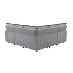 L-Shaped Power Recliner Sofa, 2-Seat Section, Linen Fabric