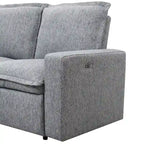 L-Shaped Power Recliner Sofa, 2-Seat Section, Linen Fabric